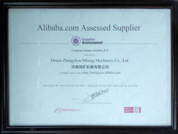 Porcellana Henan Zhengzhou Mining Machinery CO.Ltd Certificazioni